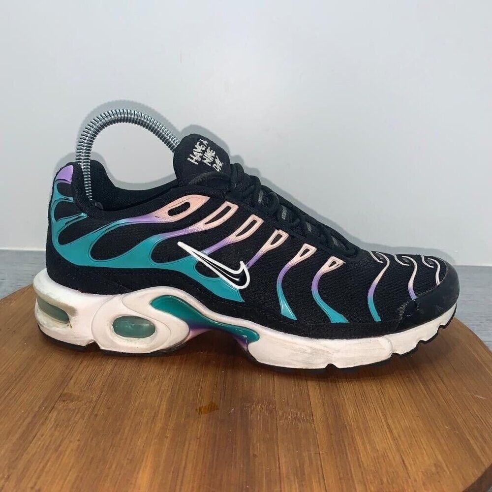 Nike Air Max Plus Black Teal Purple Pink Gradient Swoosh Sneakers